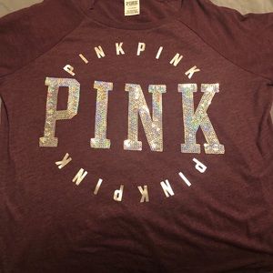 Victoria’s Secret pink t shirt bling large